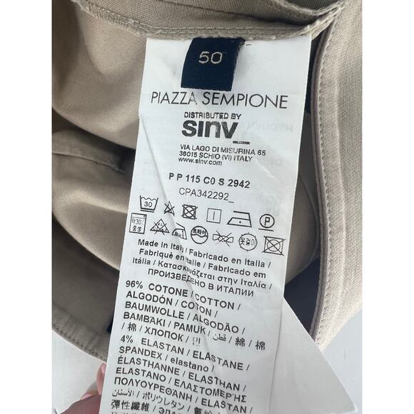 Piazza Sempione Brigitte Beige Slim Ankle Trousers Made in Italy - Picture 10 of 10